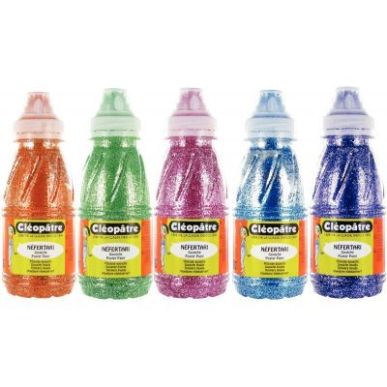 Achetez Lot de 5 flacons 250ml de peinture pailletée, assortiment 1 PP250X5A CLEOPATRE pas cher sur..