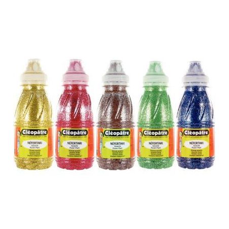 Achetez Lot de 5 flacons 250ml de peinture pailletée, assortiment 2 PP250X5B CLEOPATRE pas cher sur..