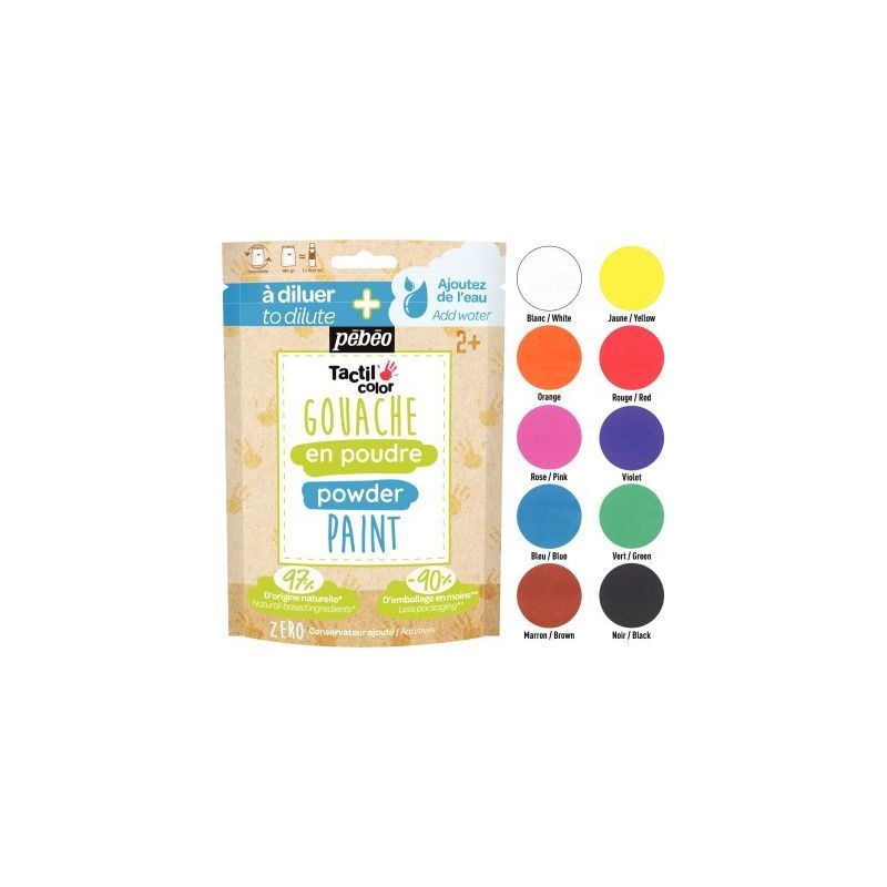 Achetez Lot de 10 sachets 180g de gouache en poudre 2 en 1 Tactilcolor 633340 TACTIL COL PEBEO pas c..