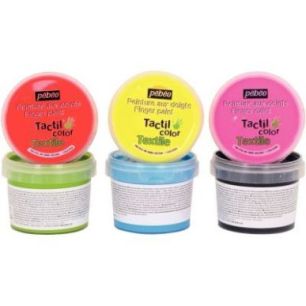 Achetez Lot de 6 pots 100ml de peinture aux doigts pour textile, assortiment 1 634110 TACTIL COL PEB..