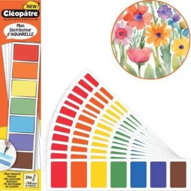 Achetez Carnet distributeur de 24 feuilles de 168 blocs de peintures aquarelles coloris assortis LIV..
