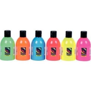 Achetez Lot de 6 flacons de 250ml de peinture vinylique plastifiante couleurs fluo assorties SP6250F..