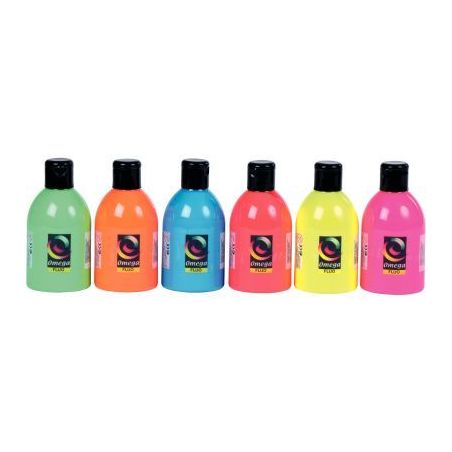 Achetez Lot de 6 flacons de 250ml de peinture vinylique plastifiante couleurs fluo assorties SP6250F..