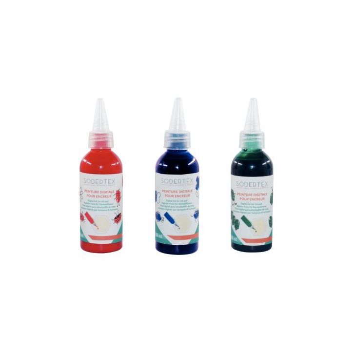 Lot de 3 recharges de peinture rouge vert violet pour encreur L721031