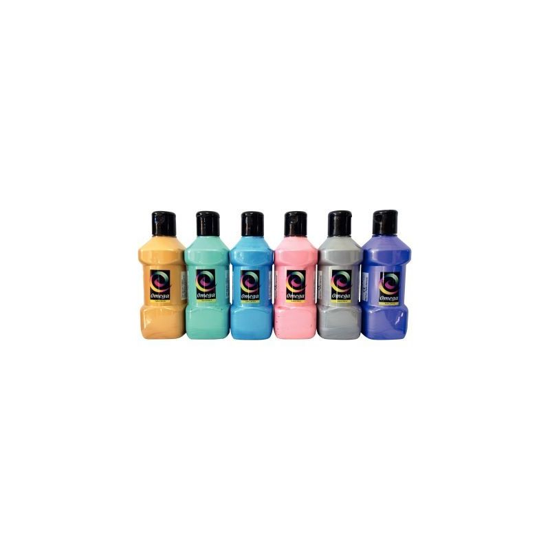 Achetez Lot de 6 flacons de 250ml de peinture vinylique plastifiante, couleurs nacrées assorties SP..