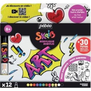 Achetez Set de 12 marqueurs acrylique 371110 PEBEO pas cher sur Ma Rentrée Scolaire