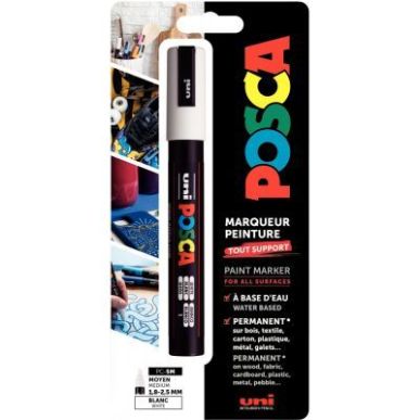 Achetez Blister 1 marqueur Posca blanc PC5MX1 PF BL POSCA UNIBALL pas cher sur Ma Rentrée Scolaire