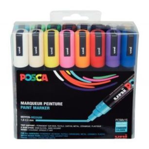 Achetez Pochette de 16 marqueurs pointe moyenne conique 2,5 mm couleurs assorties PC5M/16A ASS22 POS..