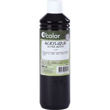 Achetez Flacon 500ml de peinture acrylique O'COLOR, noir ACR500PETNOI_00/28531 O'COLOR pas cher sur ..