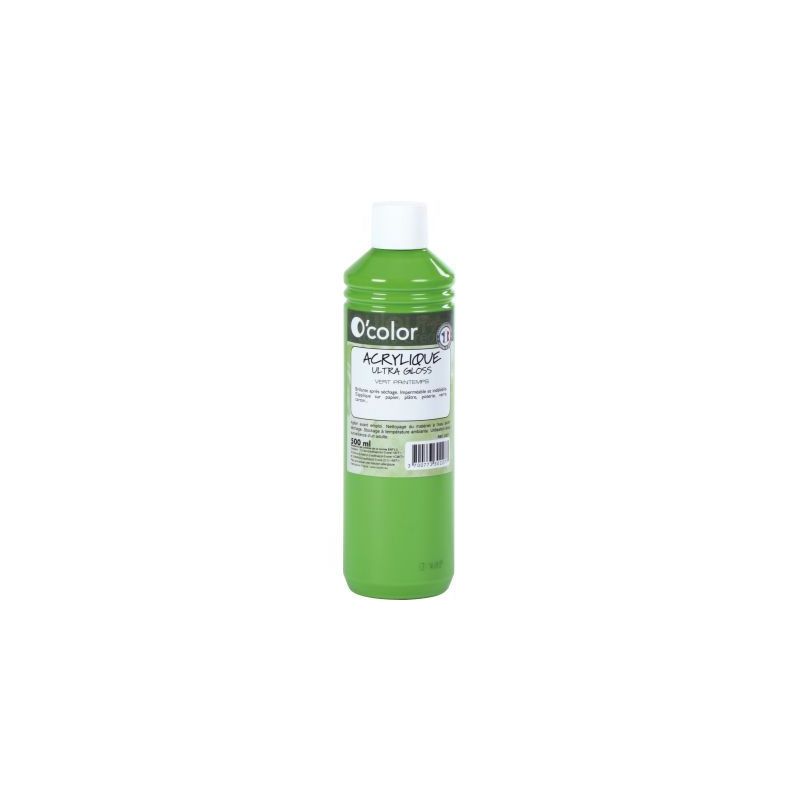 Achetez Flacon 500ml de peinture acrylique O'COLOR, vert printemps 0227 O'COLOR pas cher sur Ma Rent..