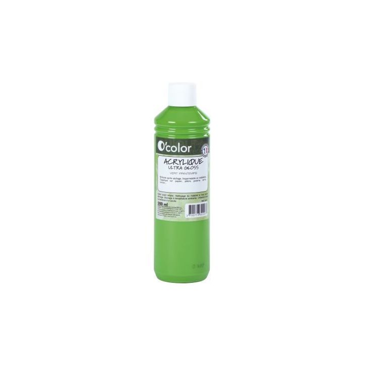Flacon 500ml de peinture acrylique O'COLOR, vert printemps 0227 O'COLOR
