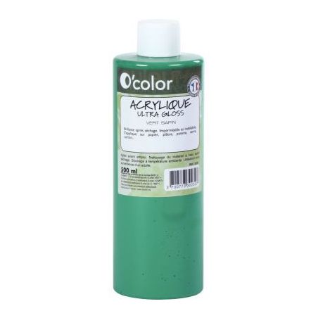 Achetez Flacon 500ml de peinture acrylique O'COLOR, vert sapin 0230 O'COLOR pas cher sur Ma Rentrée..