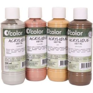 Achetez Lot de 4 flacons 250ml de peinture acrylique métal O'COLOR 0029 O'COLOR pas cher sur Ma Ren..