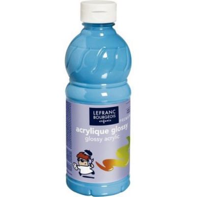 Achetez Flacon 500ml d'acrylique Glossy Lefranc Bourgeois, bleu turquoise 188147 COLOR AND  LEFRANC ..