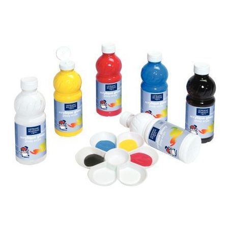 Achetez Carton de 6 flacons 500ml d'acrylique Glossy Lefranc Bourgeois, couleurs vives assorties 188..