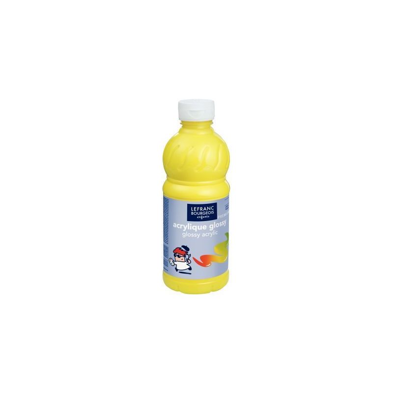 Achetez Flacon 500ml d'acrylique Glossy Lefranc Bourgeois, jaune citron 188143 COLOR AND  LEFRANC & ..