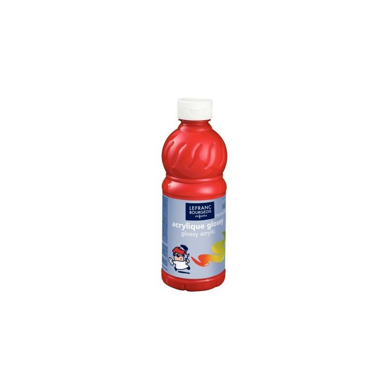 Achetez Flacon 500ml d'acrylique Glossy Lefranc Bourgeois, rouge vif 188302 COLOR AND  LEFRANC & BOU..