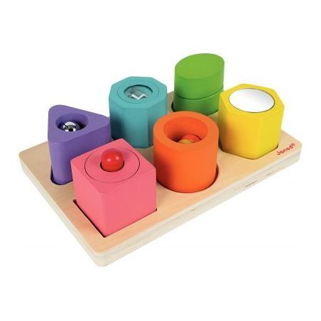 Achetez Encastrement de 6 cubes sensoriels en bois J05332 JANOD pas cher sur Ma Rentrée Scolaire