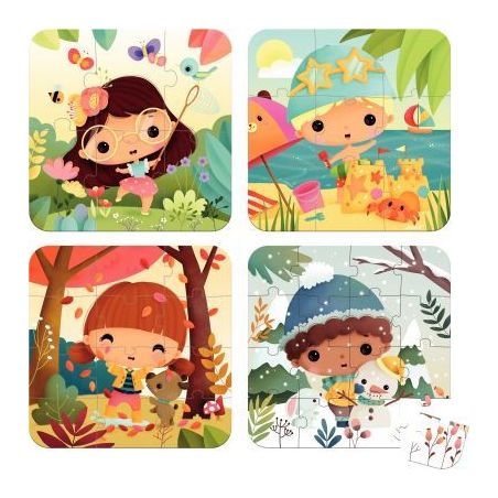 Achetez Boite de 4 puzzles progressifs, les 4 saisons J02542 JANOD pas cher sur Ma Rentrée Scolaire