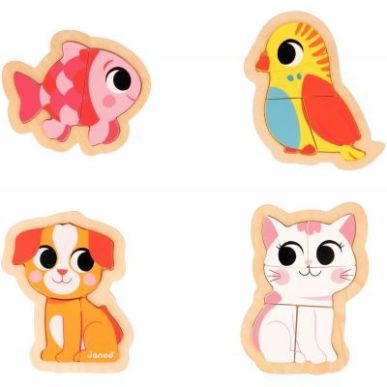 Achetez Boite de 4 puzzles contour évolutifs, les animaux domestiques J07115 JANOD pas cher sur Ma ..