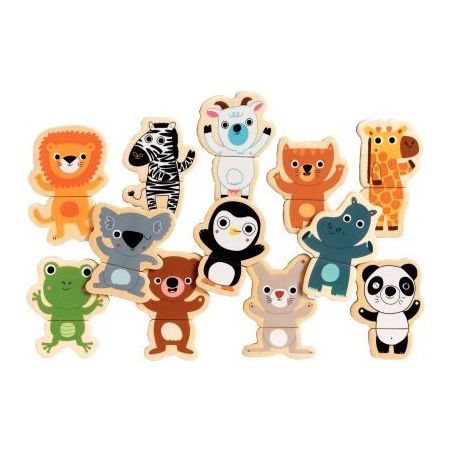 Achetez Lot de 12 puzzles magnétiques, les animaux du zoo DJ03118 DJECO pas cher sur Ma Rentrée Sc..