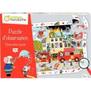 Achetez Puzzle d'observation 76 pièces, les pompiers PU022C AVENUE MAN CLAIREFONTAINE pas cher sur ..
