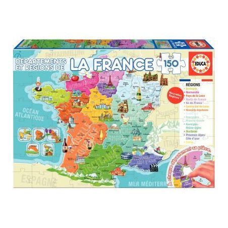 Achetez Puzzle de 150 pièces départements et régions de France ED-17238 EDUCA pas cher sur Ma Ren..