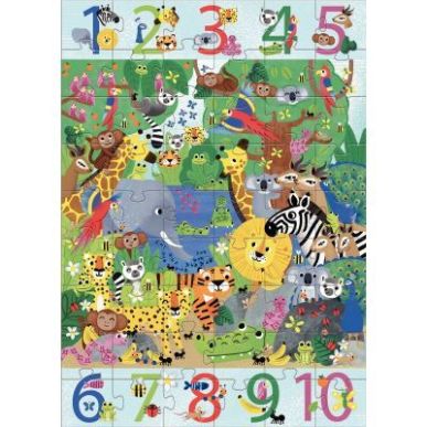 Achetez Puzzle géant 54 pièces, la jungle de 1 à 10 DJ07148 DJECO pas cher sur Ma Rentrée Scolai..