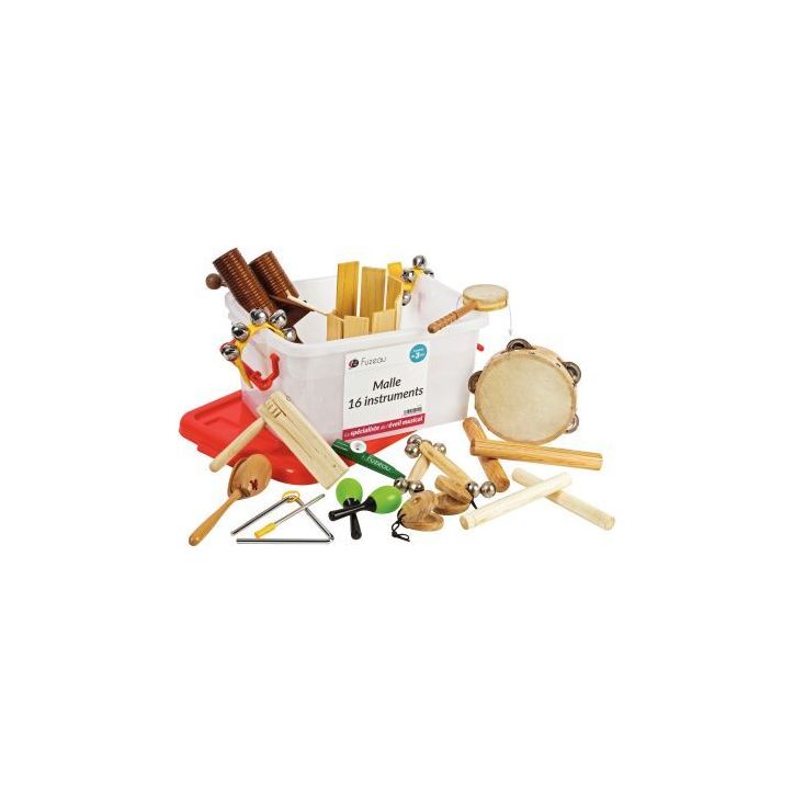 Malle rouge en PVC garnie de 16 instruments de musique 9242 FUZEAU