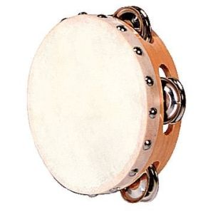 Achetez Tambourin de basque en peau naturelle diamètre 15 cm, 4 paires de cymballettes 0593 FUZEAU ..