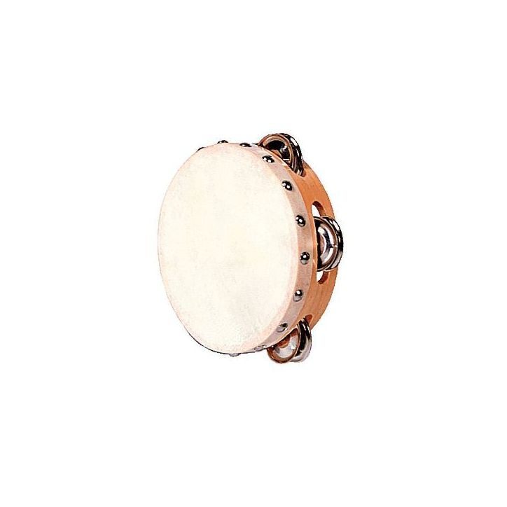 Tambourin de basque en peau naturelle diamètre 15 cm, 4 paires de cymballettes 0593 FUZEAU