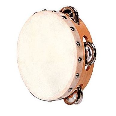 Achetez Tambourin de basque en peau naturelle diamètre 15 cm, 4 paires de cymballettes 0593 FUZEAU ..