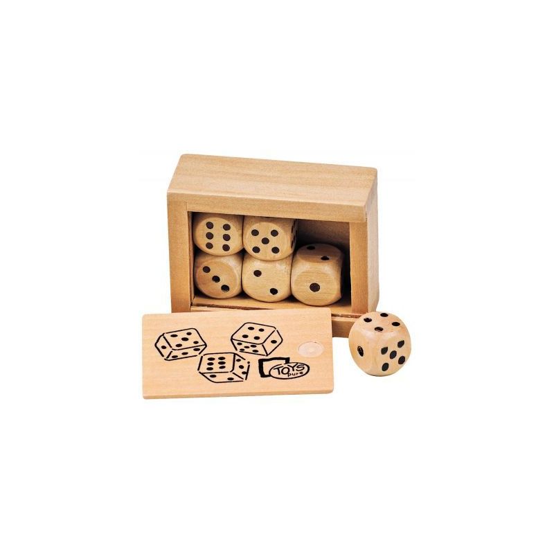 Achetez Mini coffret de 6 dés en bois HS239 pas cher sur Ma Rentrée Scolaire