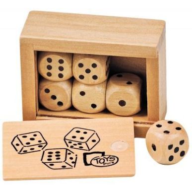 Achetez Mini coffret de 6 dés en bois HS239 pas cher sur Ma Rentrée Scolaire