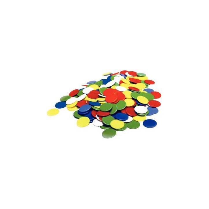 Sachet de 1000 jetons en plastique opaque diamètre  19mm 134114