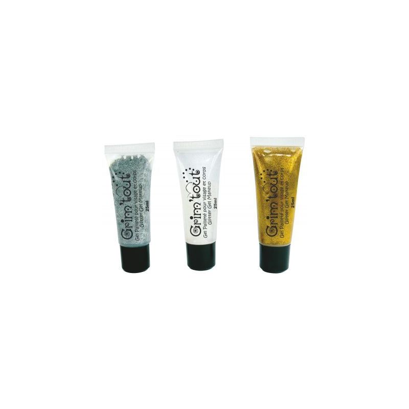 Achetez Lot de 3 tubes de gel pailleté pour visage et corps GT41523 pas cher sur Ma Rentrée Scolai..