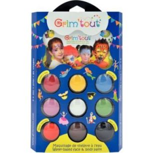 Achetez Palette de maquillage à  l'eau GRIM'TOUT Carnaval 9 couleurs assortis GT41210 pas cher sur..