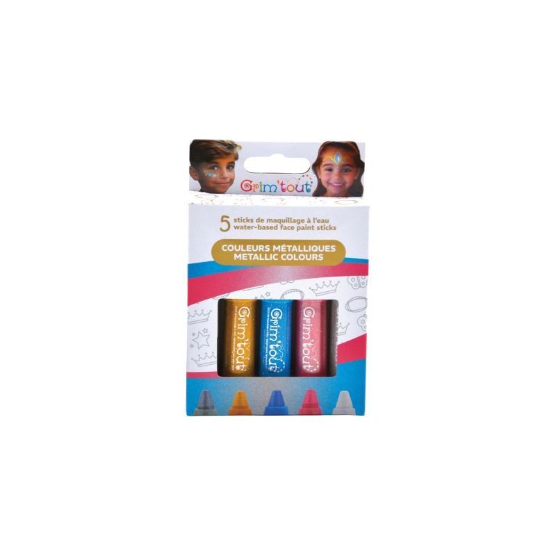 Achetez Lot de 5 sticks de maquillage couleurs métalliques GT42467 GRIM'TOUT pas cher sur Ma Rentrî.
