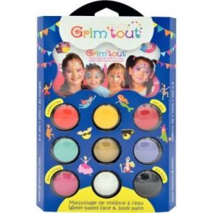 Achetez Palette de maquillage à  l'eau GRIM'TOUT Princesse 9 couleurs assortis GT41213 pas cher su..
