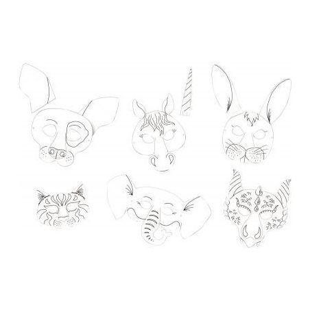 Achetez Lot de 6 masques en carton forme animaux 23209 pas cher sur Ma Rentrée Scolaire