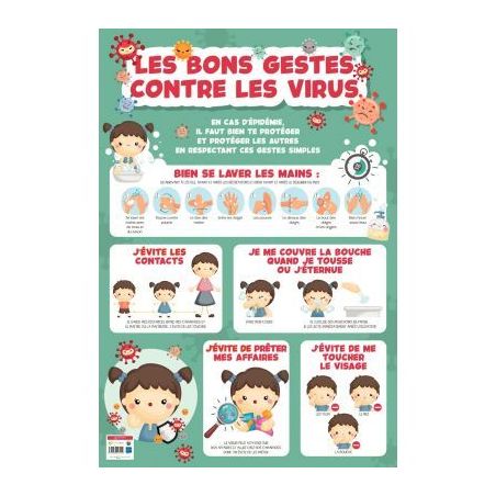 Achetez Poster en PVC 76x52 cm les gestes barrières PAPPOSTGESTBARRIER pas cher sur Ma Rentrée Sco..