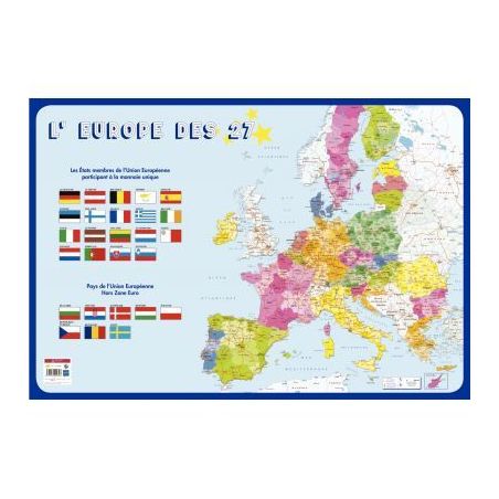 Achetez Poster PVC 76x52 l'Europe des 27 PAPPOSTEUROPE pas cher sur Ma Rentrée Scolaire