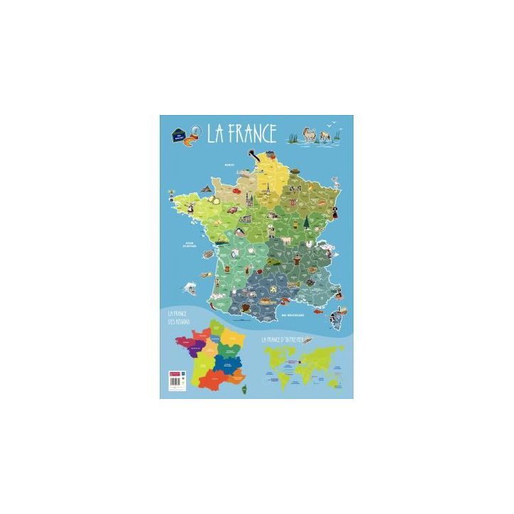 Poster Pédagogique en PVC 76x52cm - Thème La France PAPPOSTFRANCE