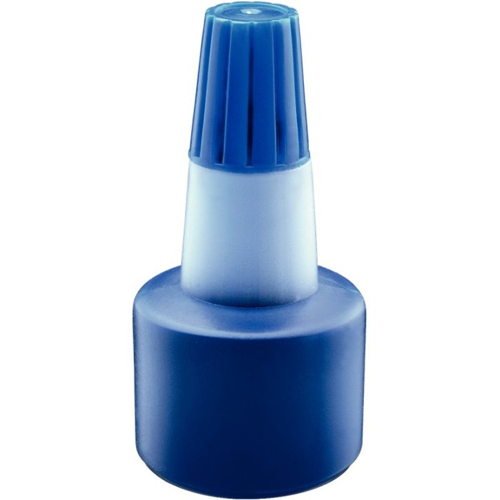 TRODAT Encre à  tampon sans huile pour recharger tampons encreurs. Flacon de 28ml Bleu