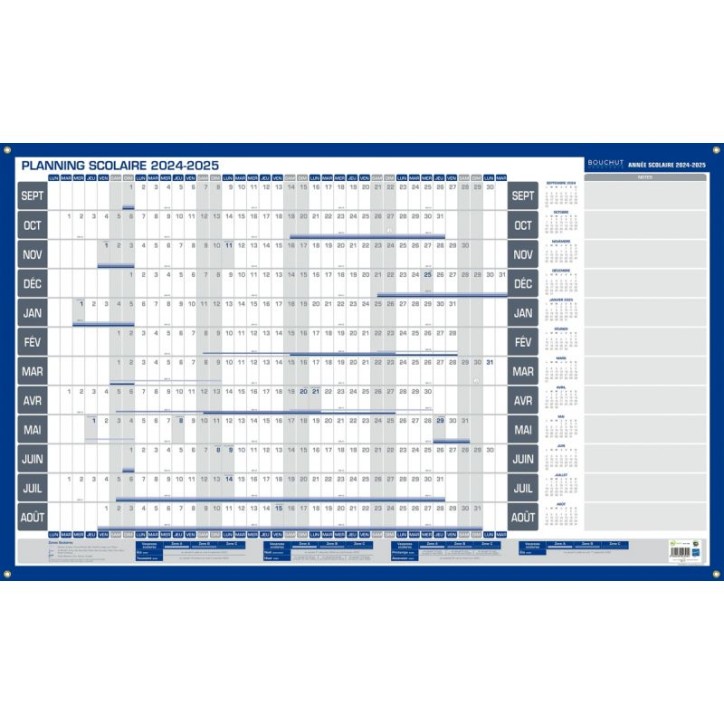 Planning annuel scolaire septembre à  août souple PAPPLANSCOL