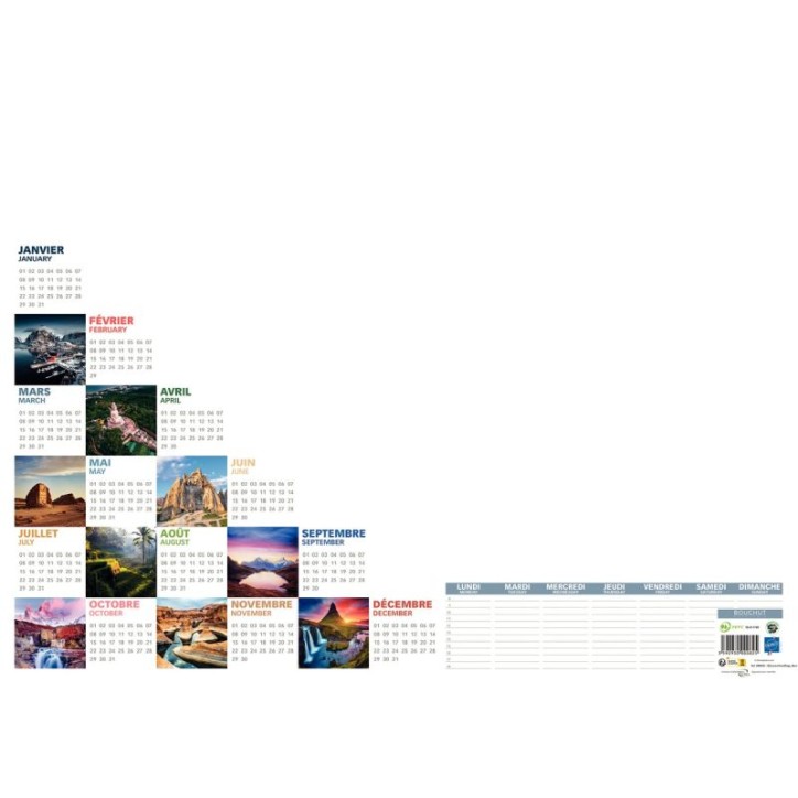 CBG Sous-mains Mosaà¯que perpétuel, 25 feuilles - format : 54 x 38,5 cm