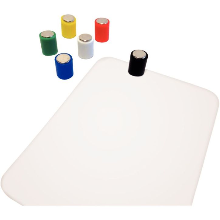 WONDAY Lot de 12 aimants magnétiques cylindrique. Diamètre 6mmx10mm - 1 à  20 feuilles - assortis