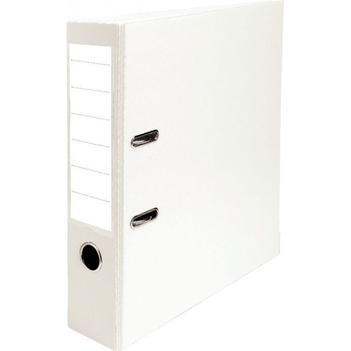 PERGAMY Classeur à  levier en polypropylène intérieur/extérieur. Dos 8cm. Format A4. Coloris Blanc