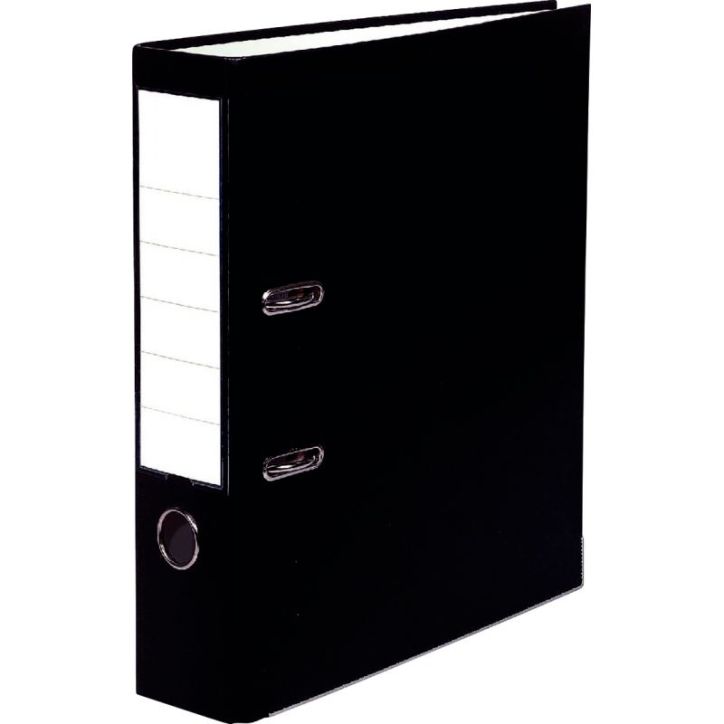 PERGAMY Classeur à  levier en polypropylène intérieur/extérieur. Dos 8cm. Format A4. Coloris Noir