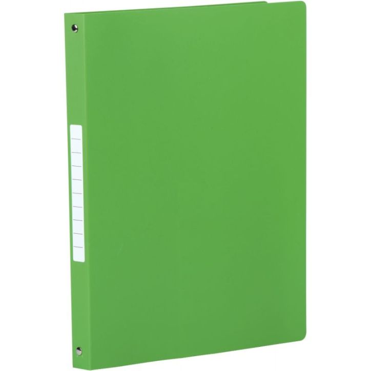 Classeur en polypropylène souple 5/10ème, 4 anneaux ronds diamètre 16 mm, pour format A4, vert clair 140090
